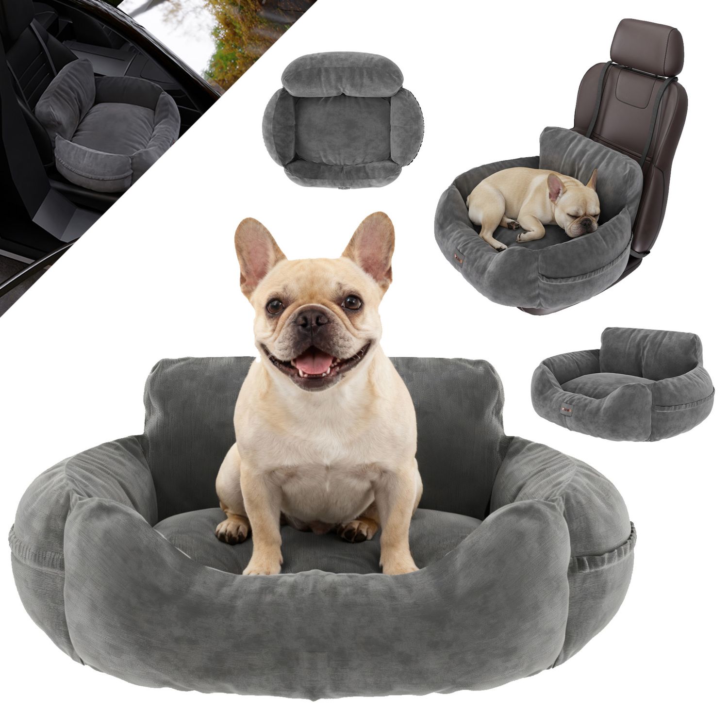 BENNO® Hundesitz Autositz Hundekorb BUDDY Anthrazit