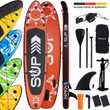 24MOVE® Standup Paddle SUP Board Set ROT 366, inkl. umfangreichem Zubehör, Paddel und Doppelhubpumpe