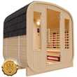 Dewello Cube Infrarot-Fasssauna Gartensauna RICHMOND 200x180x200