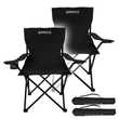 24MOVE® Campingstuhl Klappstuhl Outdoor Angelstuhl Camping faltbar schwarz 2er Set