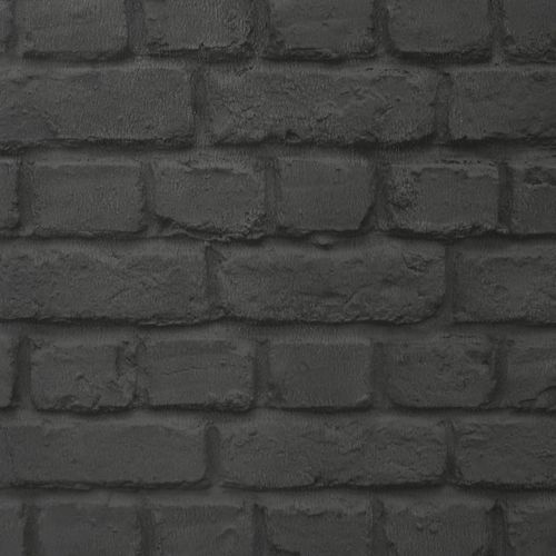 Teen's Wallpaper Stone Wall Brick black Rasch 226744