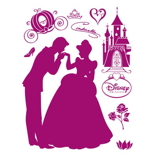 Flock wall tattoo sticker decoration Disney Cinderella