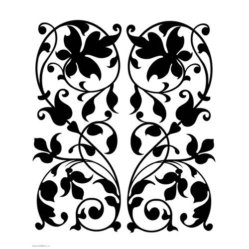 Wall tattoo sticker decoration leaves baroque vines black