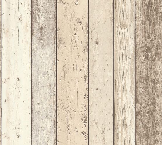 Wallpaper 8951-10 wooden style board white AS Creation