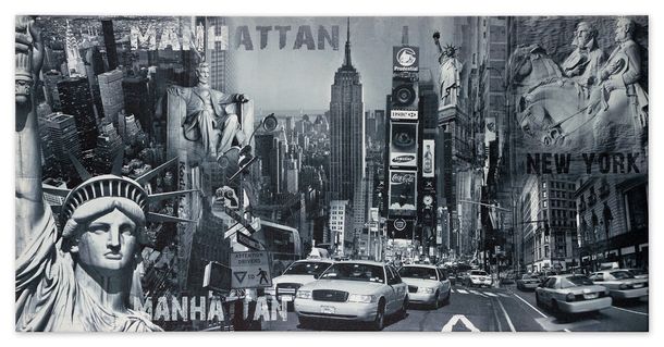 Picture canvas New York Skyline Manhattan 50x100 cm