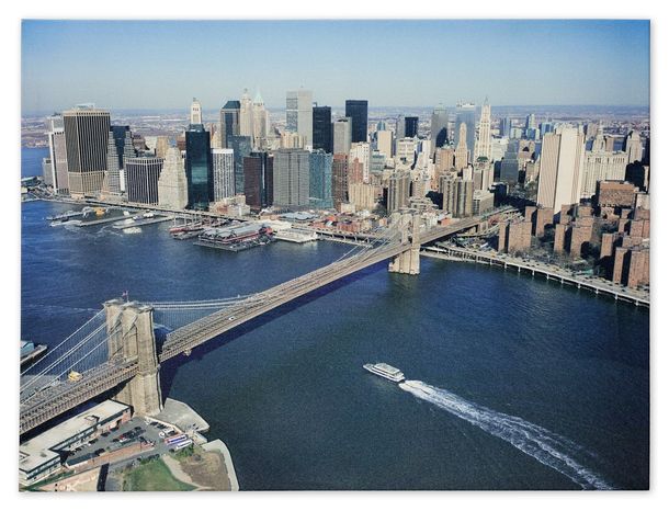 Picture Canvas New York Skyline Brooklyn Bridge 60x80 cm