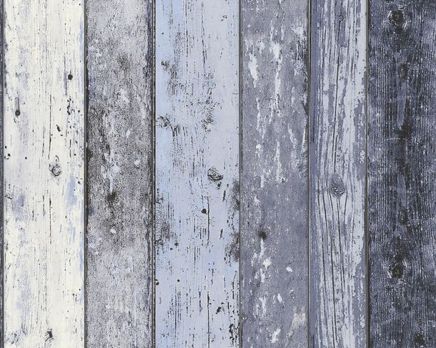 Wallpaper wooden style board blue AS Creation 8550-60