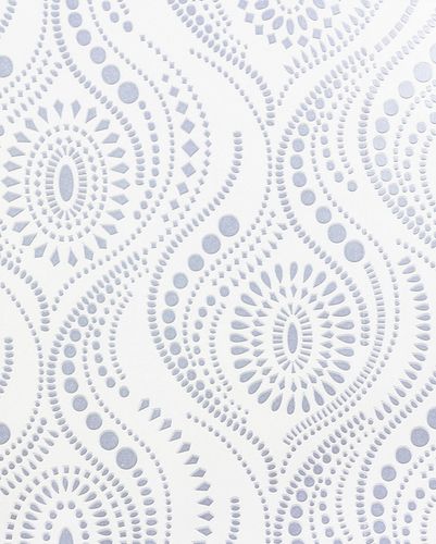 Rasch vinyl wallpaper ornaments white silver 822410