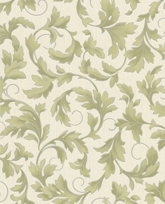 Graham & Brown non-woven wallpaper tendrils cream green