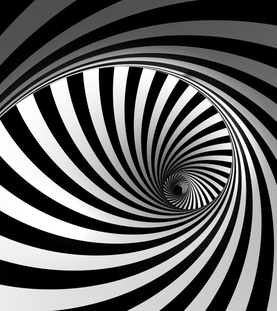 Fototapete Spirale 3d Effekt Schwarz Weiss 180 X 202 Cm