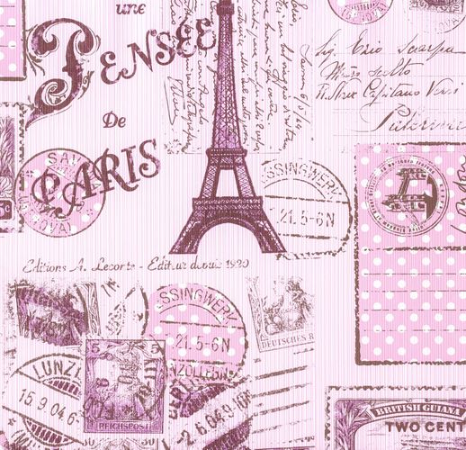 Kids Wallpaper Collage New York London rose brown 93630-2