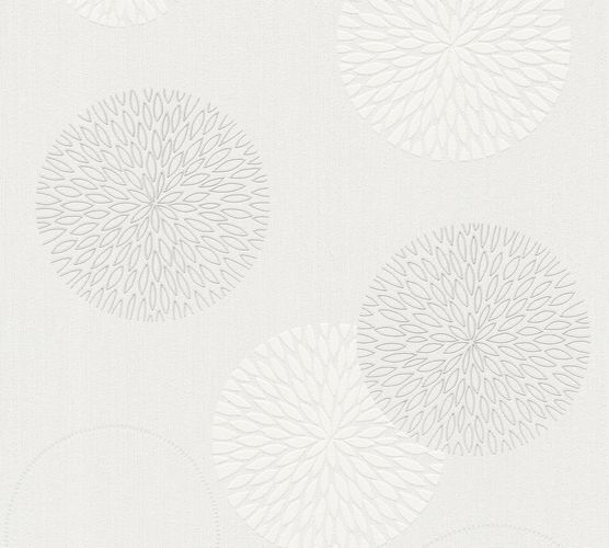 Wallpaper white grey flower Spot AS Creation 93792-2