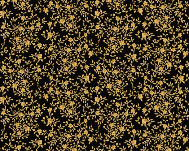 non-woven wallpaper Versace Home tendrils black gold 93584-4