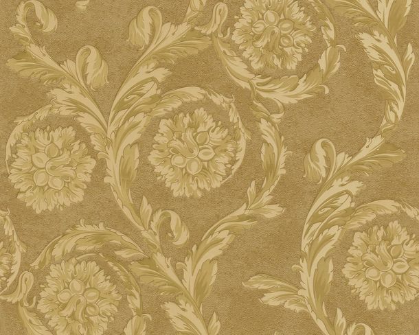 non-woven wallpaper Versace Home baroque pattern gold 93588-3