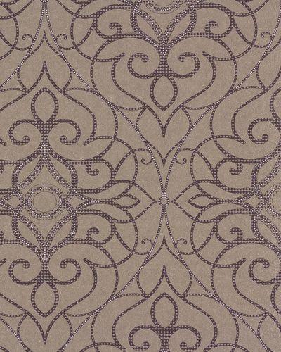 Non-woven wallpaper Rasch Textil baroque beige purple