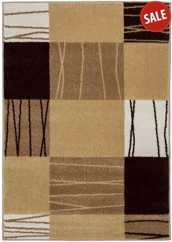 Carpet Milano woven carpet graphic 80 x 150 cm brown