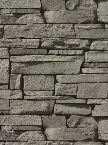Non woven wallpaper 827088 stone optics grey