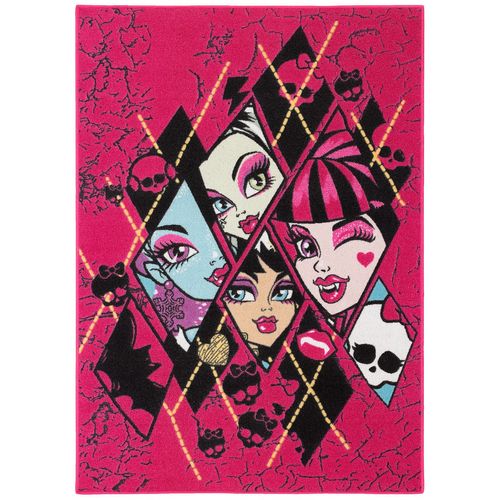 Carpet kids carpet Monsters High 3 Designs play carpet 95x133 cm / 37.4 '' x 52.36 '' purple black Rauten