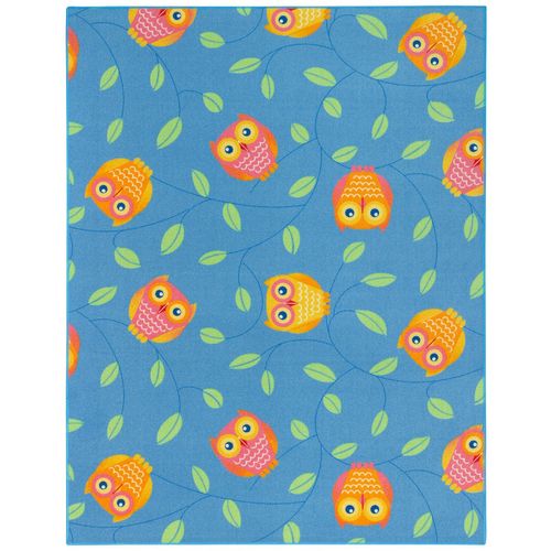 Carpet owls children 133 x 170 cm blue play carpet