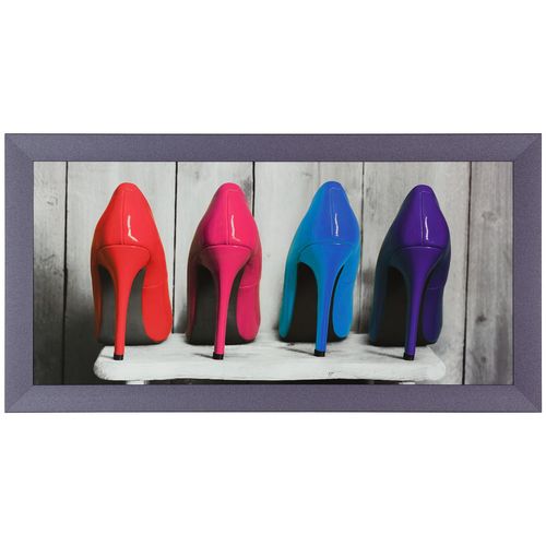 Mural Art Print Framed High Heels colorful grey 33x70 cm 12.99"x 27.56"