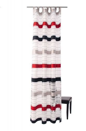 Loop scarf stripes white semitransparent 140x245 5595-10