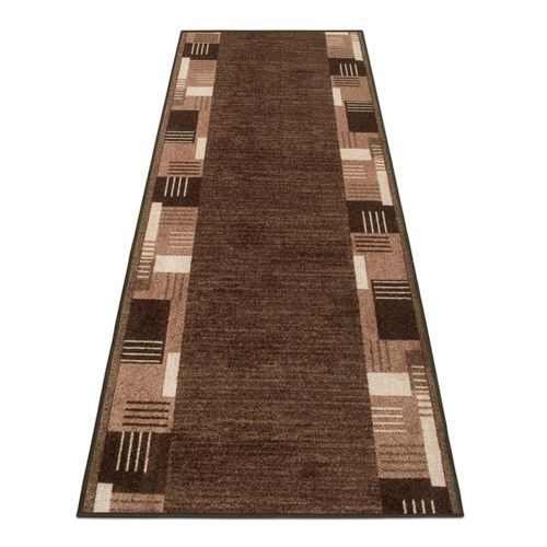 Runner Rug Carpet Hallway Mat Hall Runner Montana border brown 67cm Width