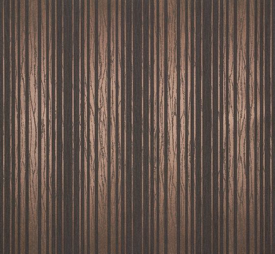 Non-Woven Wallpaper Stripes brown copper Metallic 55722