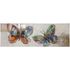 Picture oil painting handmade 40 x 120 cm Butterflies font grey beige coloful 1