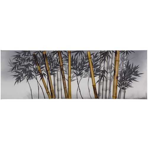Picture oil painting handmade 50x150 cm bamboo light grey beige anthracite