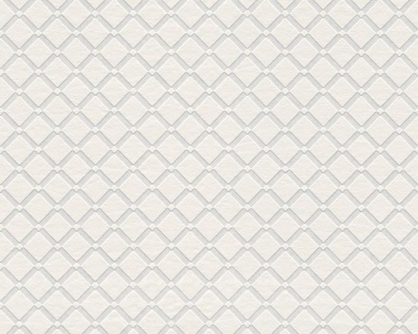 Wallpaper paintable squares modern white AS Meistervlies PRO 5280-18