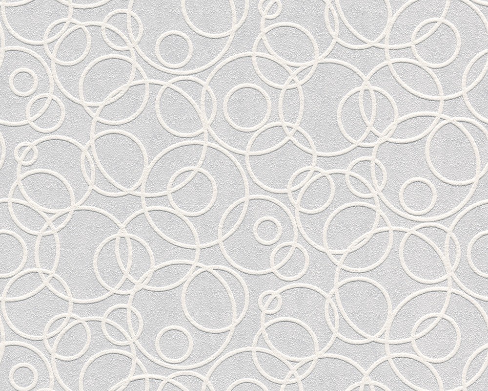 Wallpaper paintable circles modern white AS Meistervlies ...