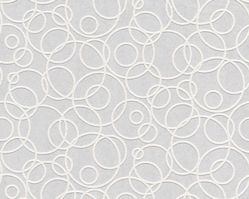Wallpaper paintable circles modern white AS Meistervlies PRO 519214