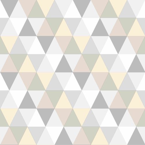 wallpaper non-woven triangle beige cream grey 128707