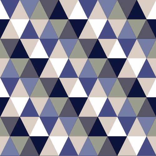 wallpaper non-woven triangle blue white beige 138716