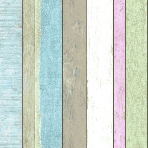 138249 Non-Woven Wallpaper wood green blue brown