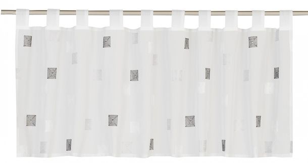 Half-curtain Kariert Quadro transparent grey 180041
