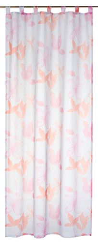 Loop curtain Flower Poetry 140x255 cm red transparent