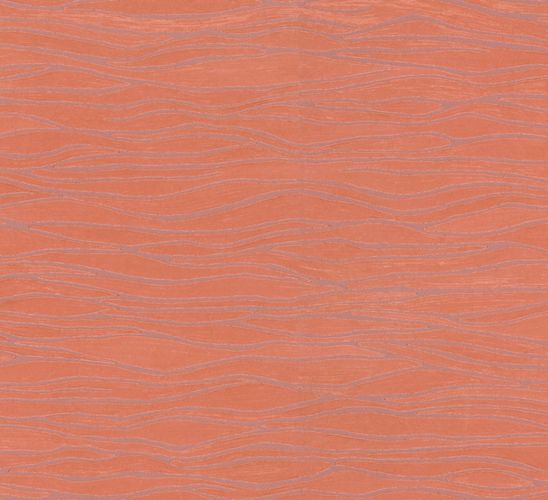 Non-woven wallpaper orange stripes Marburg 56011