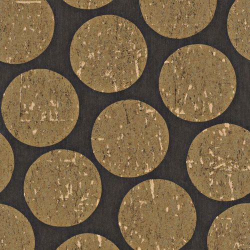 Non-woven wallpaper black gold circle Indigo Rasch Textil 226637