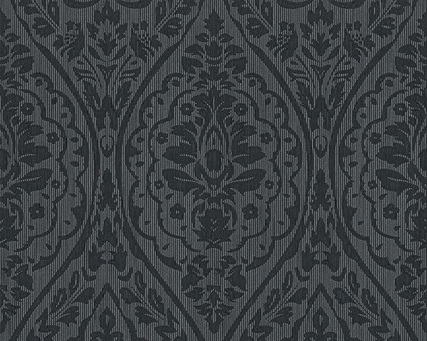 Non-woven wallpaper black grey baroque Tessuto Architects Paper 96195-9