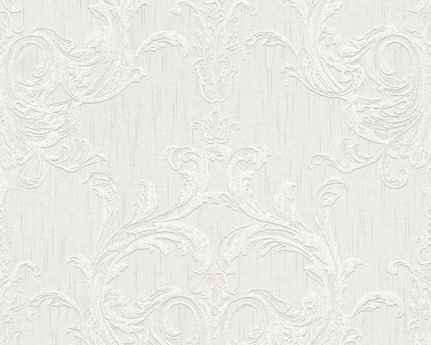 Non-woven wallpaper white grey baroque Tessuto Architects Paper 96196-1