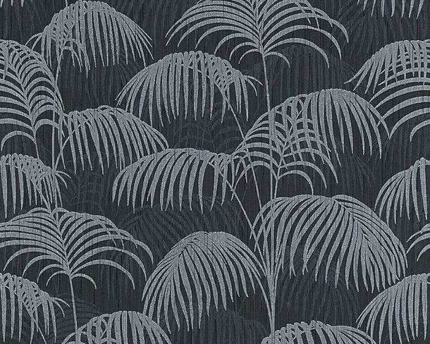 Non-woven wallpaper black grey nature Tessuto Architects Paper 96198-4