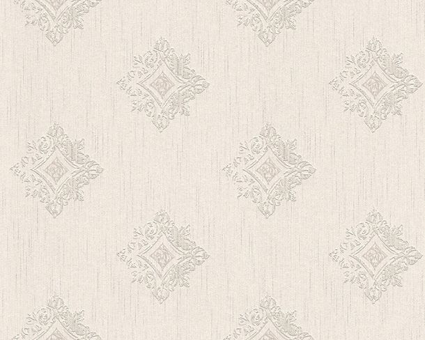 Non-woven wallpaper white grey baroque Tessuto Architects Paper 96200-2