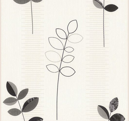 Non-woven wallpaper white grey nature Happiness P+S International 13327-30