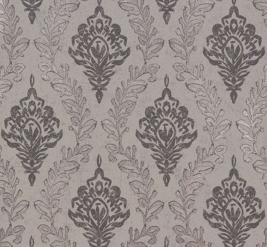 Non-woven wallpaper beige silver baroque Visio Erismann 6949-15