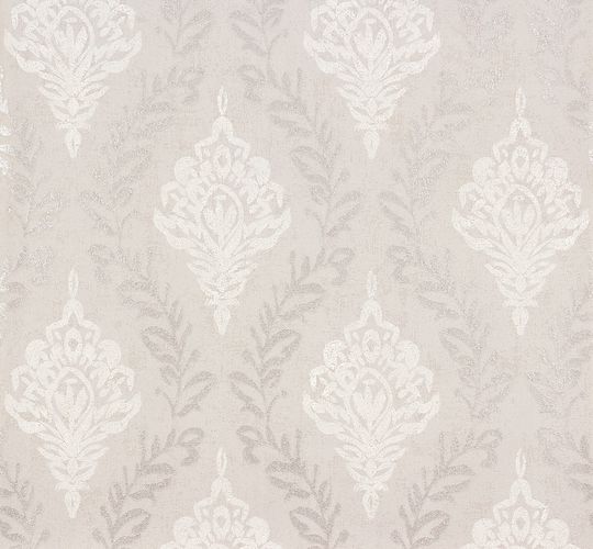 Non-woven wallpaper grey silver baroque Visio Erismann 6949-37