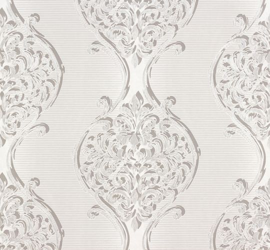 Non-woven wallpaper grey silver baroque Visio Erismann 6948-10