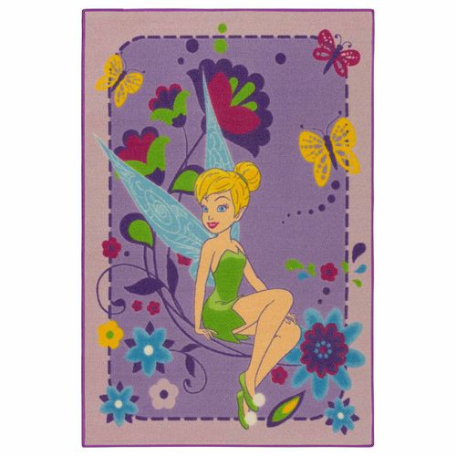 Disney kids carpet Tinkerbell purple girls fun rug 95x133cm