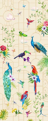 Wallpaper panel Zuhause Wohnen Marburg beige bird 47081