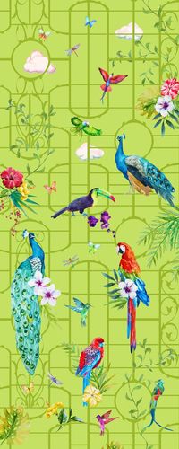 Wallpaper panel Zuhause Wohnen Marburg green bird 47082